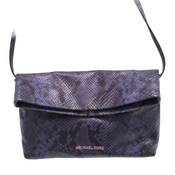 Michael Kors Snakeskin leather fold over bag - Picture 1 of 8